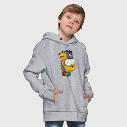 Толстовка оверсайз детская Cyber-Bart - Simpsons family, цвет: меланж — фото 2