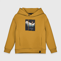 Толстовка оверсайз детская Бездорожье Сибирь, цвет: горчичный