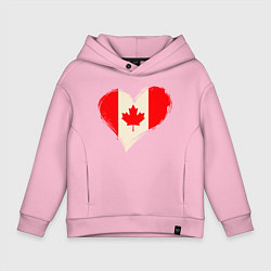 Толстовка оверсайз детская Сердце - Канада, цвет: светло-розовый