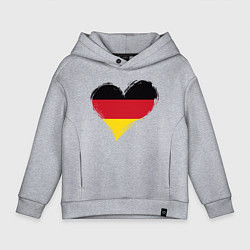 Толстовка оверсайз детская Сердце - Германия, цвет: меланж