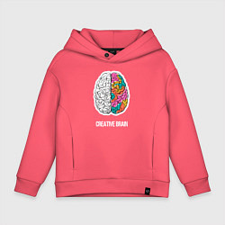 Толстовка оверсайз детская Creative Brain, цвет: коралловый