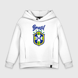 Толстовка оверсайз детская Brasil Football, цвет: белый
