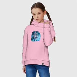 Толстовка оверсайз детская Аято разминается, цвет: светло-розовый — фото 2