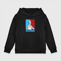 Толстовка оверсайз детская Bender Futurama, цвет: черный