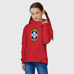 Толстовка оверсайз детская Brasil CBF, цвет: красный — фото 2