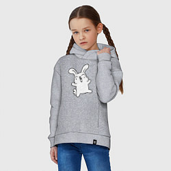 Толстовка оверсайз детская Happy Bunny, цвет: меланж — фото 2
