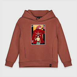 Толстовка оверсайз детская Kumatetsu and Ren art, цвет: кирпичный