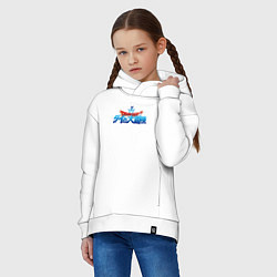 Толстовка оверсайз детская Драгон Квест logo, цвет: белый — фото 2