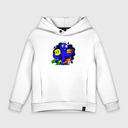 Толстовка оверсайз детская Радужные друзья: все персонажи, цвет: белый