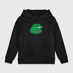 Толстовка оверсайз детская Лягушонок Пепе-Frog Pepe, цвет: черный