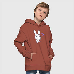 Толстовка оверсайз детская Зайка попрыгун, цвет: кирпичный — фото 2