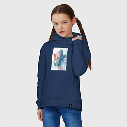 Толстовка оверсайз детская Милый Акира арт - Инцидент Кэмоно, цвет: тёмно-синий — фото 2