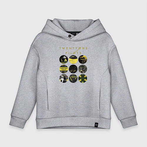 Детское худи оверсайз Twenty One Pilots коллаж / Меланж – фото 1