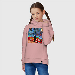 Толстовка оверсайз детская Безликий Гог, цвет: пыльно-розовый — фото 2