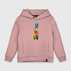 Толстовка оверсайз детская Кролик в стиле поп-арт, цвет: пыльно-розовый