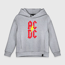 Толстовка оверсайз детская AC DC logo, цвет: меланж
