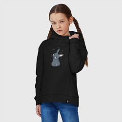 Толстовка оверсайз детская Черный кролик Пикачу, цвет: черный — фото 2