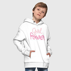Толстовка оверсайз детская Pink - girl Power, цвет: белый — фото 2