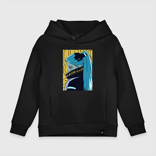 Детское худи оверсайз Киберпанк Ребекка / Черный – фото 1