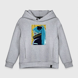 Толстовка оверсайз детская Киберпанк Ребекка, цвет: меланж