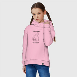 Толстовка оверсайз детская Кролик программист, цвет: светло-розовый — фото 2