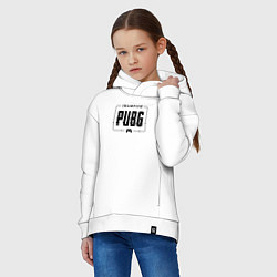 Толстовка оверсайз детская PUBG gaming champion: рамка с лого и джойстиком, цвет: белый — фото 2