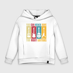 Толстовка оверсайз детская Гитар не бывает много, цвет: белый