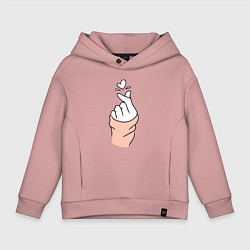 Толстовка оверсайз детская Hand click, цвет: пыльно-розовый