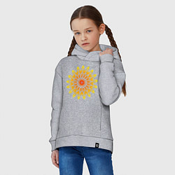 Толстовка оверсайз детская Солнечная мандала свадхистана, цвет: меланж — фото 2