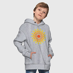 Толстовка оверсайз детская Солнечная мандала свадхистана, цвет: меланж — фото 2