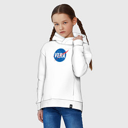 Толстовка оверсайз детская Вера в стиле NASA, цвет: белый — фото 2