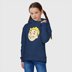 Толстовка оверсайз детская Vault boy head, цвет: тёмно-синий — фото 2