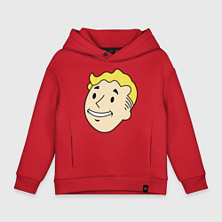 Толстовка оверсайз детская Vault boy head, цвет: красный