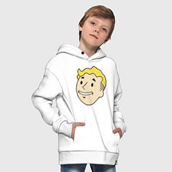 Толстовка оверсайз детская Vault boy head, цвет: белый — фото 2