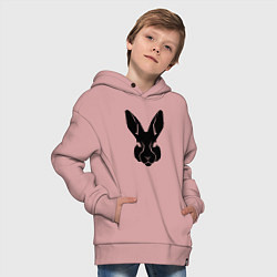 Толстовка оверсайз детская Rabbit head, цвет: пыльно-розовый — фото 2