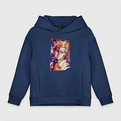 Толстовка оверсайз детская Йошикаге Кира - серийный убийца, цвет: тёмно-синий