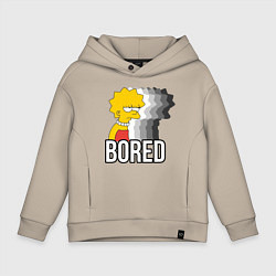 Толстовка оверсайз детская Лиза Симпсон - bored, цвет: миндальный