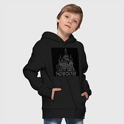Толстовка оверсайз детская Москва логотипчик, цвет: черный — фото 2