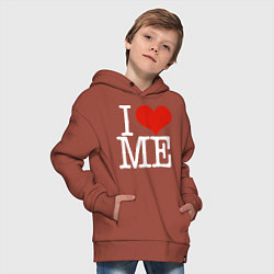 Толстовка оверсайз детская I love me, цвет: кирпичный — фото 2