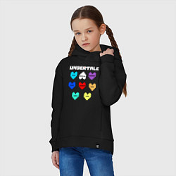Толстовка оверсайз детская Undertale - души 8 людей, цвет: черный — фото 2