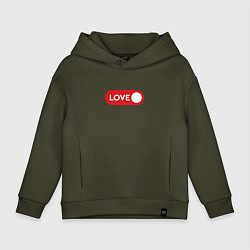 Толстовка оверсайз детская Love on, цвет: хаки