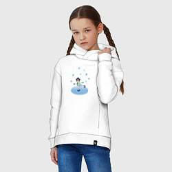Толстовка оверсайз детская Снегурочка на коньках, цвет: белый — фото 2