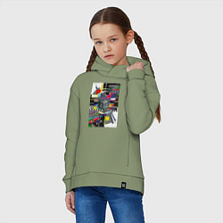 Толстовка оверсайз детская Будда телепомехи, цвет: авокадо — фото 2
