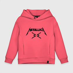 Толстовка оверсайз детская Metallica, цвет: коралловый
