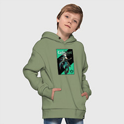 Толстовка оверсайз детская Аль Хайтам, цвет: авокадо — фото 2