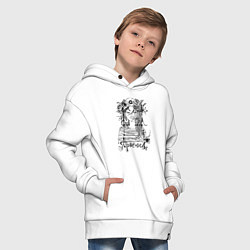 Толстовка оверсайз детская Ярослава в венке из летних цветов, цвет: белый — фото 2