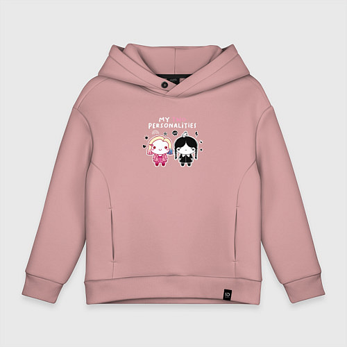 Детское худи оверсайз Nevermore Уэнздей и Энид Синклер / Пыльно-розовый – фото 1