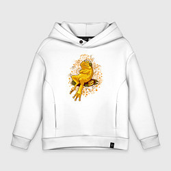 Толстовка оверсайз детская Chill frog, цвет: белый