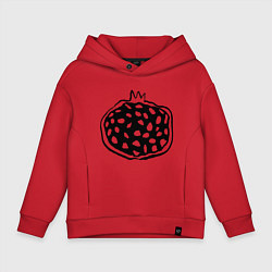 Толстовка оверсайз детская Гранат в разрезе скетч, цвет: красный