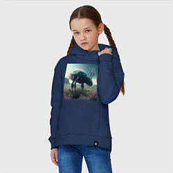 Толстовка оверсайз детская Иноземное насекомое, цвет: тёмно-синий — фото 2